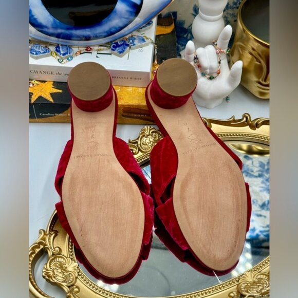 🆕 LOEFFLER RANDALL 🧿 NWOB Celeste Knotted Velvet Block Mid Heel Slide, Sz 7 - Picture 9 of 14